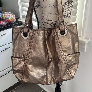 EUC Fossil Bronze/gold tote bag